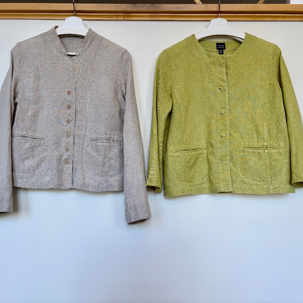 2 EILEEN FISHER Irish linen tops jackets S